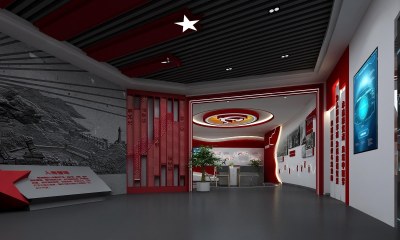 现代党建展厅3D模型下载